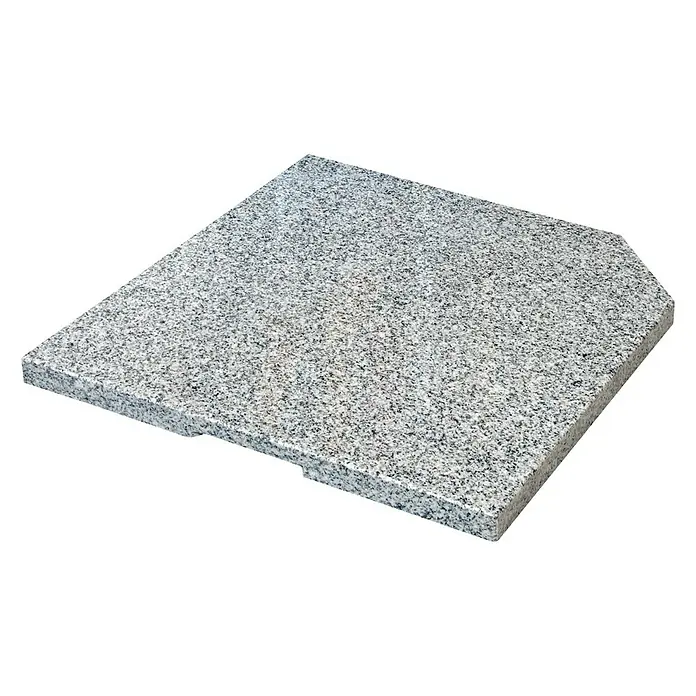 Granitplatte Eco 25kg - Geeignet für: Schirmständer, 50 x 50 cm - Granit Tischplatte mit grauer Maserung, ideal für den Einsatz im Freien. Robuste und stilvolle Ergänzung für jeden Garten oder Terrasse.