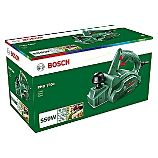 Bosch Handhobel PHO 1500 (550 W, Hobeltiefe: 0 mm - 1,5 mm, 19 500 U/min)