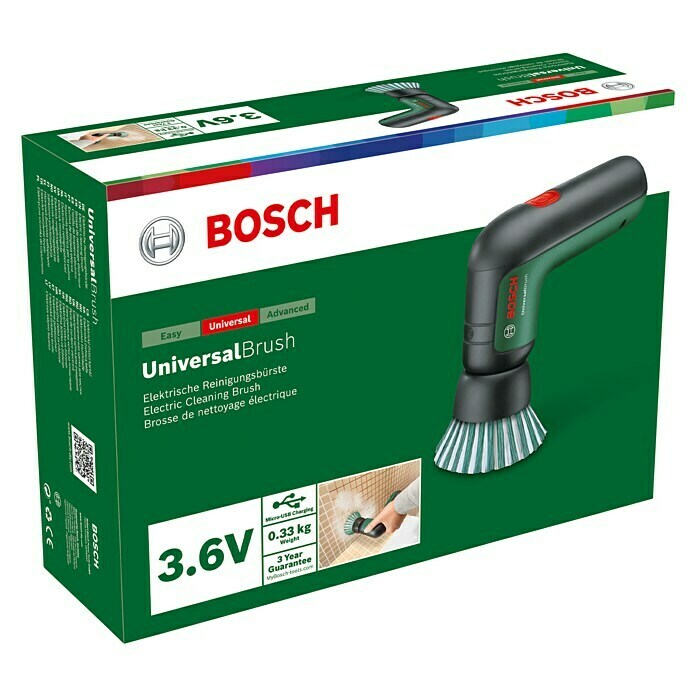 Bosch Akku-Reinigungsbürste UniversalBrush3,6 V, 1,5 Ah Diagonal View