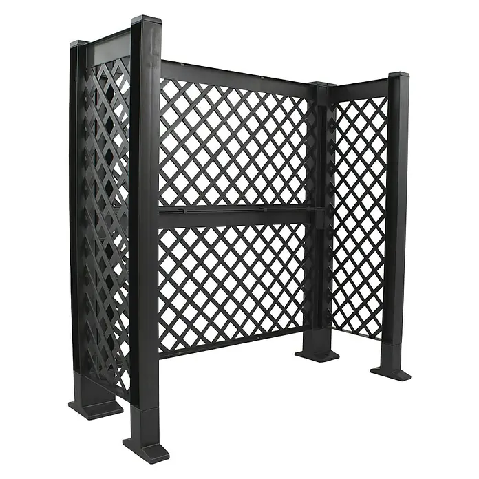 KHW Mülltonnenbox Verkleidung - 119 x 49 x 100 cm, Kunststoff, Anthrazit - Schwarzer Sichtschutzzaun mit dekorativem Gittermuster. Ideal für Garten, Terrasse oder Balkon.