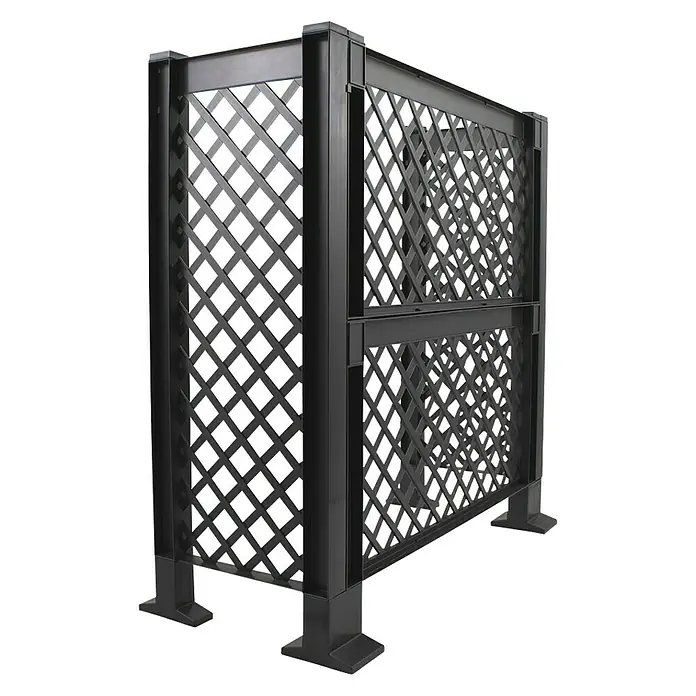 KHW Mülltonnenbox Verkleidung - 119 x 49 x 100 cm, Kunststoff, Anthrazit - Das Produkt ist ein grauer dekorativer Sichtschutzzaun aus Kunststoff mit Rautenmuster und stabilem Rahmen. Es eignet sich ideal für den Garten.