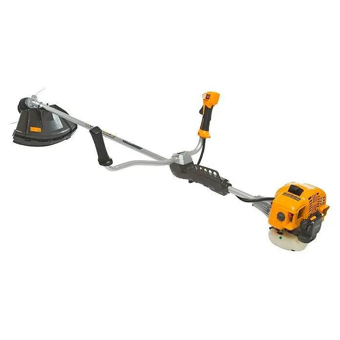 Stiga Benzin-Motorsense BC 535 B - 900 W, Schnittbreite Faden: 43 cm, Schnittbreite Messer: 25,5 cm - Freischneider mit gelbem Motor und schwarzem Trimmerkopf. Ideal für Gartenarbeiten.