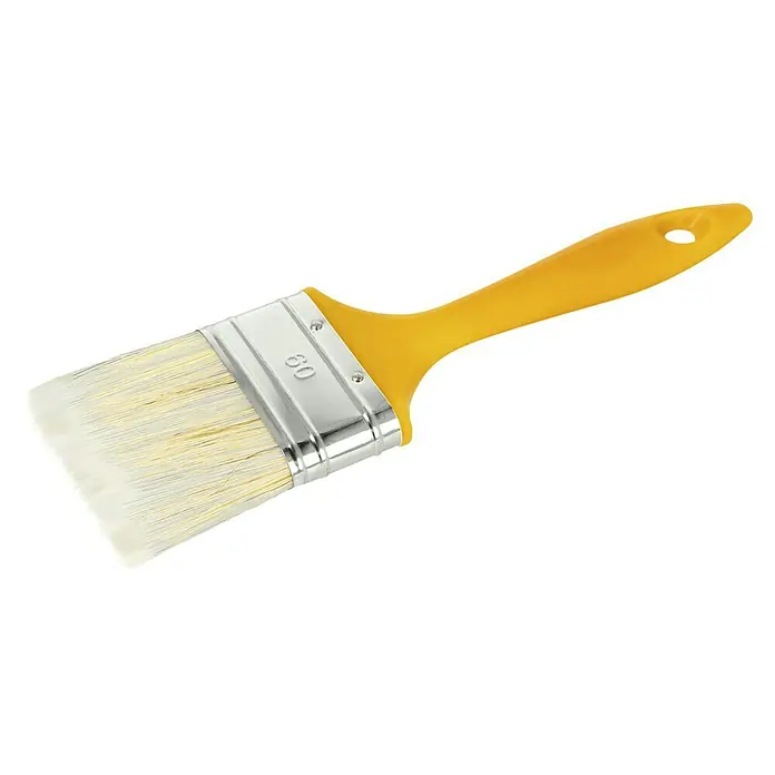 Flachpinsel Lack - Breite Borsten: 60 mm, Mischborsten, Kunststoff - Hochwertiger Pinsel mit gelbem Griff, ideal für präzise Malerarbeiten. Perfekt für professionelle und Heimwerker-Anwendungen.