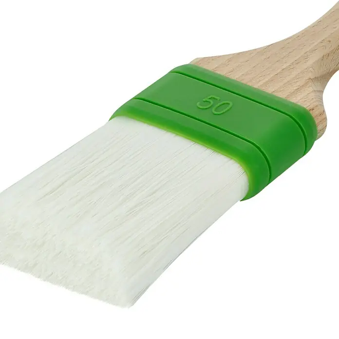 swingcolor Premium Abbeiz-Flachpinsel - Breite Borsten: 50 mm, Nylonfasern, Naturholz - Pinsel mit Holzgriff und grüner Kunststoffhalterung mit der Nummer 50. Ideal für Farb- und Lackierarbeiten.