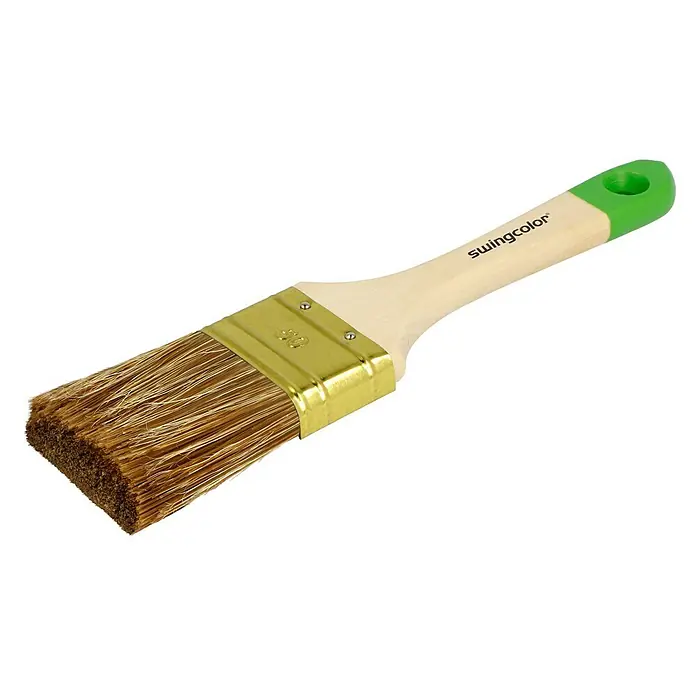 swingcolor Komfort Lasur-Flachpinsel - Breite Borsten: 50 mm, Hollestermischung, Naturholz - Pinsel der Marke Swingcolor, ideal zum Auftragen von Farbe auf verschiedenen Oberflächen, mit ergonomischem Griff für komfortable Nutzung.