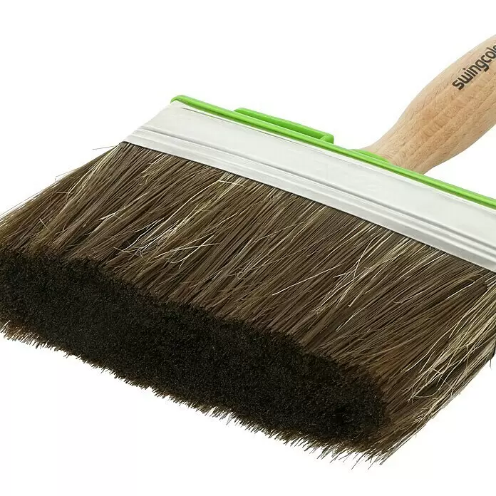swingcolor Komfort Flächenstreicher - Breite Borsten: 120 mm, Hollestermischung, Naturholz - Detailaufnahme