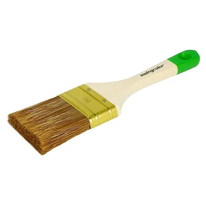 swingcolor Komfort Lasur-Flachpinsel - Breite Borsten: 60 mm, Hollestermischung, Naturholz - Pinsel der Marke Swingcolor, perfekt für Anstricharbeiten. Der Griff ist ergonomisch geformt und bietet einen guten Halt für präzises Arbeiten.