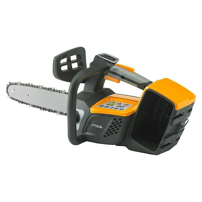 Stiga Akku-Kettensäge PR 700e - 48 V, Li-Ionen, Ohne Akku, Schwertlänge: 30 cm - Abbildung einer STIGA Akku-Kettensäge, ideal für den Einsatz im Garten. Kompaktes Design, hohe Leistung und einfache Bedienung.