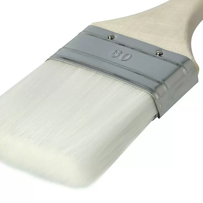 swingcolor Komfort Flachpinsel Lack - Breite Borsten: 60 mm, All-in-one-Borsten, Naturholz - Detailaufnahme
