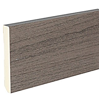 Rufete Rodapié WPC antihumedad (224 cm x 12 mm x 80 mm, MDF/WPC, Roble gris)