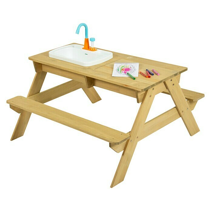 TP Toys Kinder-Picknicktisch (L x B x H: 94 x 89 x 71 cm, Holz) | BAUHAUS