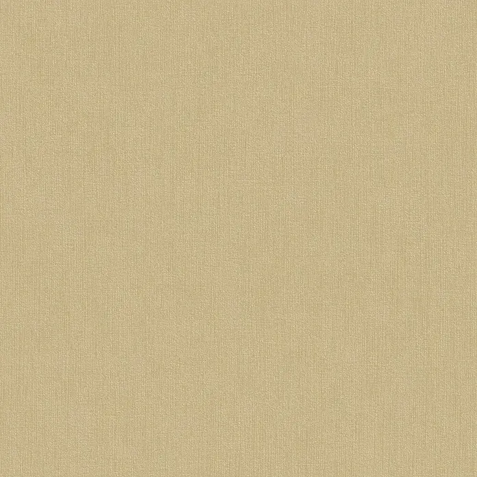 FREUNDIN Vliestapete - Gold, Uni, 10,05 x 0,53 m - Detailaufnahme einer beigen Stoffoberfläche mit feiner Textur, ideal für Hintergründe und Designprojekte.