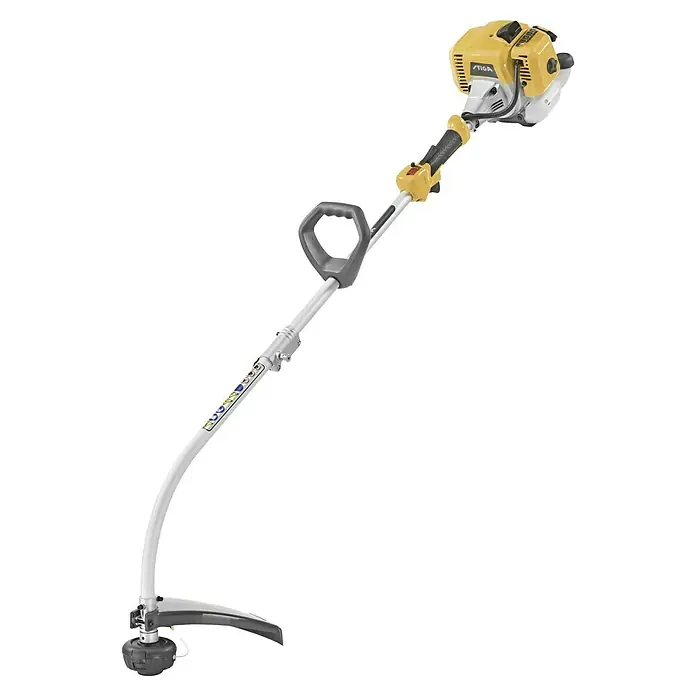 Stiga Benzin-Motorsense GT 330 A - 700 W, Schnittbreite Faden: 38 cm - Ein gelber Stiga Freischneider ist auf einem schwarzen Hintergrund dargestellt. Ideal für Gartenarbeiten, leicht und benutzerfreundlich.