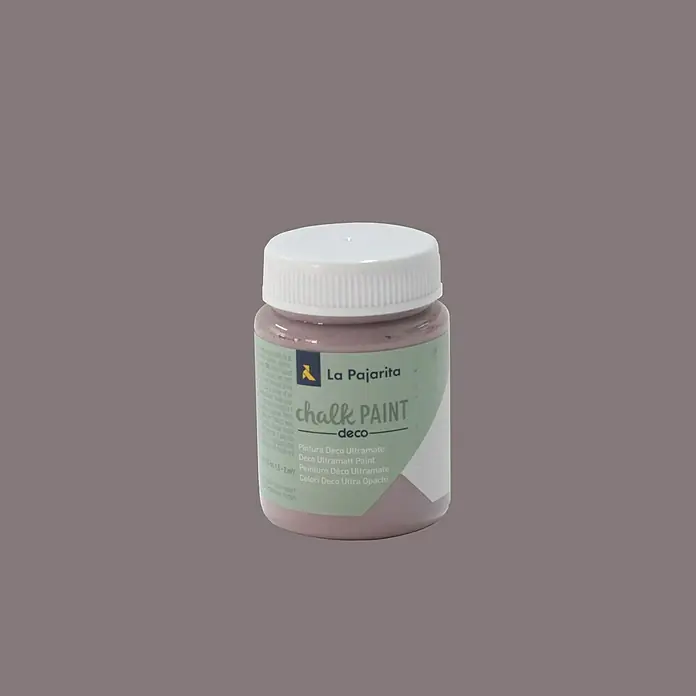 La Pajarita Pintura de tiza Chalk Paint - Malva fumée, 75 ml, Mate - Un bote de Pintura a la Tiza Deco de La Pajarita, ideal para manualidades y proyectos DIY. La pintura es mate y crea un aspecto vintage.