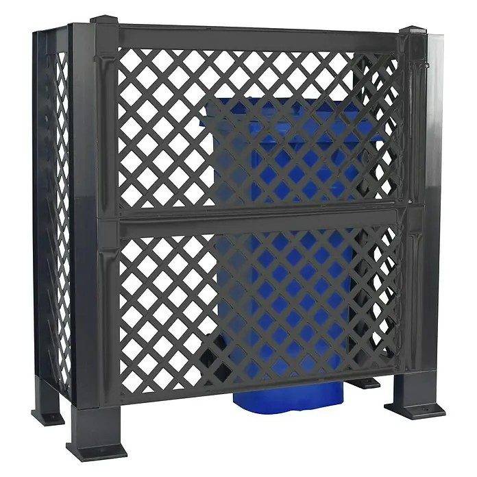 KHW Mülltonnenbox Verkleidung - 119 x 49 x 100 cm, Kunststoff, Anthrazit - Stilvoller, anthrazitfarbener Mülltonnencontainer zur diskreten Aufbewahrung. Ein echter Hingucker für jeden Garten.
