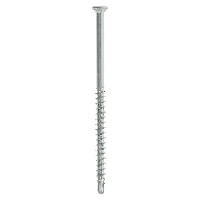 Profi Depot Dielenschraube VZ TX - Durchmesser: 3,2 mm, Länge: 60 mm, TX für TORX-Antriebe, 200 Stk. - Nahaufnahme einer einzelnen Senkkopfschraube mit Gewinde und flachem Kopf, ideal für Holz- und Metallarbeiten.