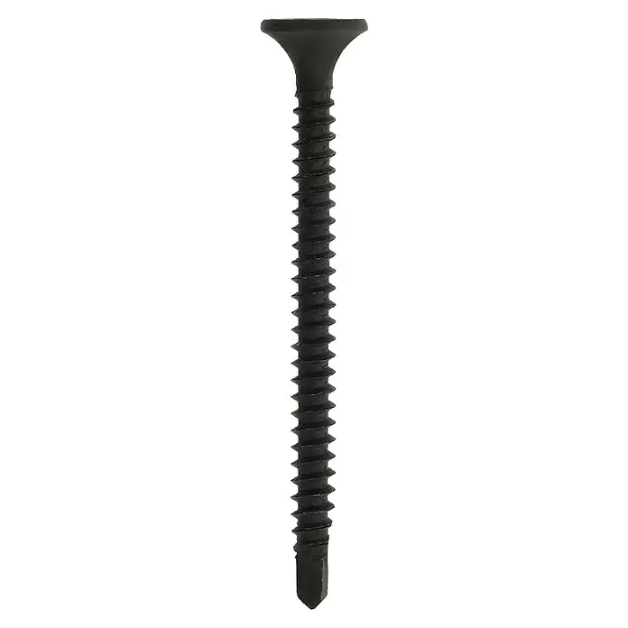 Profi Depot SchnellbauschraubeDurchmesser: 3,5 mm, Länge: 45 mm, Senkkopf, Mit Bohrspitze, 500 Stk. - Schwarze Holzschraube mit flachem Kopf. Ideal für Holzverbindungen und Heimwerkerprojekte, bietet starken Halt.