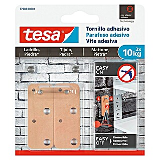 Tesa Tornillo adhesivo (Apto para: Ladrillo, Carga soportada: 10 kg, 2 ud., Rectangular)