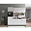 Respekta Singleküche KB205EYW (Breite: 205 cm, Mit Duo-Kochmulde, Eiche York-Nachbildung, Weiß)