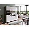 Respekta Singleküche KB205EYW (Breite: 205 cm, Mit Duo-Kochmulde, Eiche York-Nachbildung, Weiß)