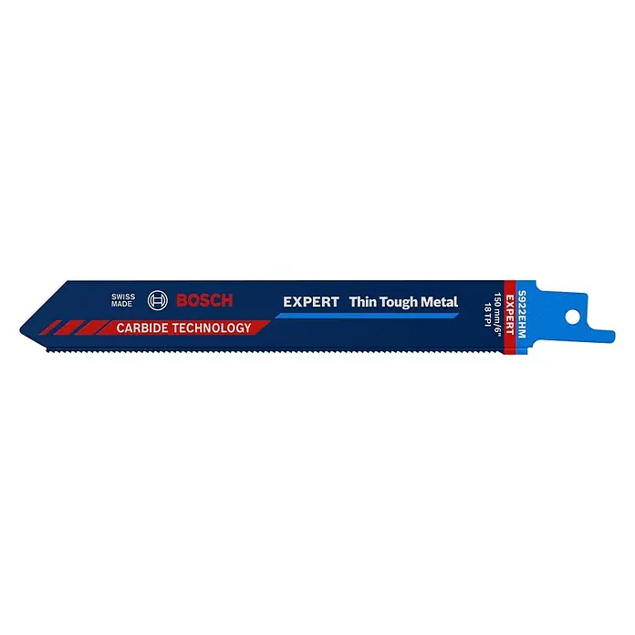 Bosch Expert Säbelsägeblatt Thin Tough Metal S922EHM - Länge: 150 mm, Inox/Edelstahl - Das Bosch S922EHM EXPERT Säbelsägeblatt für dünnes, robustes Metall mit Carbide Technology. Perfekt für präzise Schnitte.