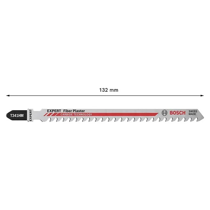 Bosch Expert Säbelsägeblatt Fiber Plaster T341 HM - Länge: 132 mm - Stichsägeblatt Bosch EXPERT Fiber Plaster T341HM, 132 mm lang, für präzise Schnitte in Faserplatten und Gips.