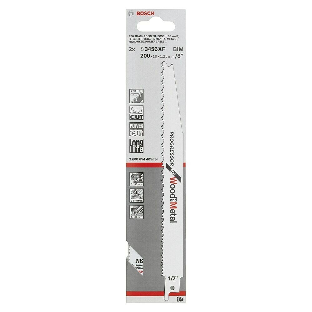 Sägeblatt Winkelschleifer 125 Bosch Säbelsägeblatt S 123 XF Progressor For Metal, 100er-Pack Bosch 2608654416 Sägeblatt