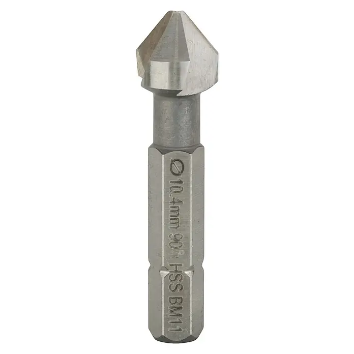 Bosch Avellanador cónico HSS - Diámetro de la broca: 10,4 mm, Eje hexagonal - Broca avellanadora HSS BM11, 10.4mm, 90°. Ideal para desbarbar y achaflanar agujeros. Alta calidad para resultados precisos.