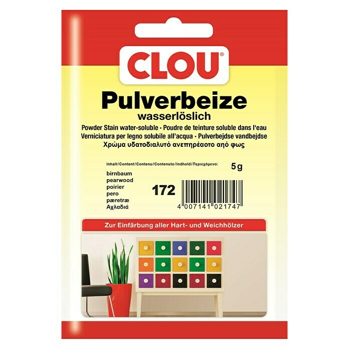 Clou Holzbeize Pulverbeize (Birnbaum, 5 g, Geeignet für: Alle Holzarten) | BAUHAUS