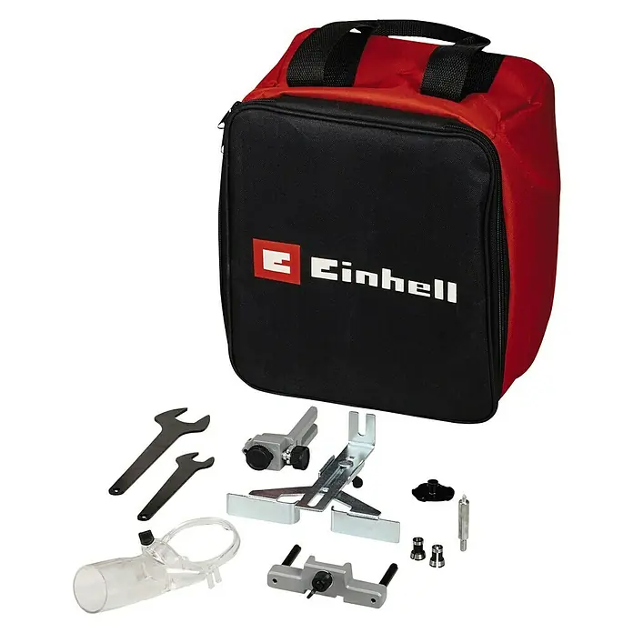 Einhell Professional PXC 18V Fresadora combinada de batería TP-RO 18 Set Li BL - 18 V, Sin batería - Bolsa de herramientas con logotipo Einhell y accesorios. Ideal para aficionados al bricolaje y profesionales que desean ordenar sus herramientas.
