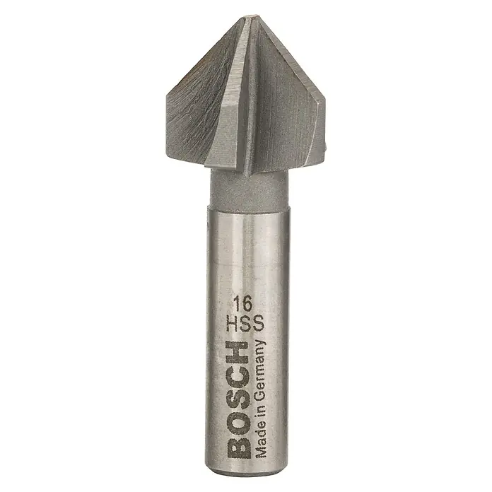 Bosch Avellanador cónico HSS - Diámetro de la broca: 16 mm, Varilla redonda - Primer plano de una broca de avellanar Bosch HSS 16, fabricada en Alemania, ideal para avellanar con precisión en diversos materiales.