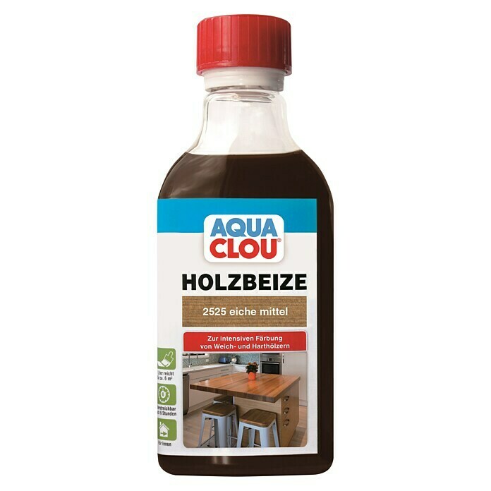 Clou Aqua Holzbeize (Eiche mittel, 250 ml)