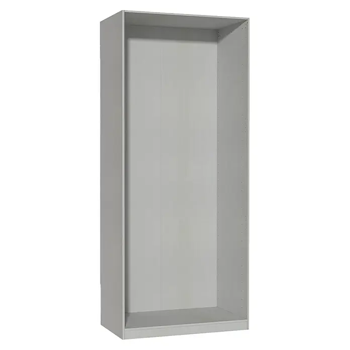 Finsa Módulo de armario - L x An x Al: 59 x 100 x 236 cm, Gris - Un marco de armario blanco y espacioso con orificios pretaladrados para estantes ofrece soluciones de almacenamiento flexibles.