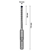 Bosch Expert Beton- & Steinbohrer SDS Plus-7X (1 Stk., Durchmesser Bohrer: 5,5 mm, 50 mm) | BAUHAUS