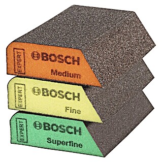 Bosch Professional Expert Schleifschwamm (Korngröße: Mittel, L x B x H: 97 x 69 x 26 mm, 3 -tlg.)