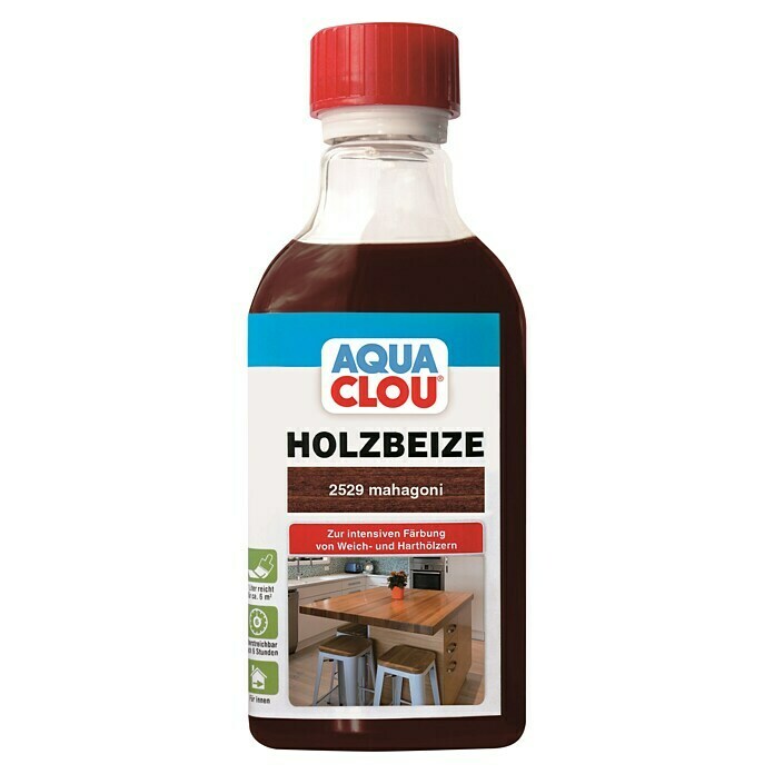 Clou Aqua Holzbeize (Mahagoni, 250 ml)