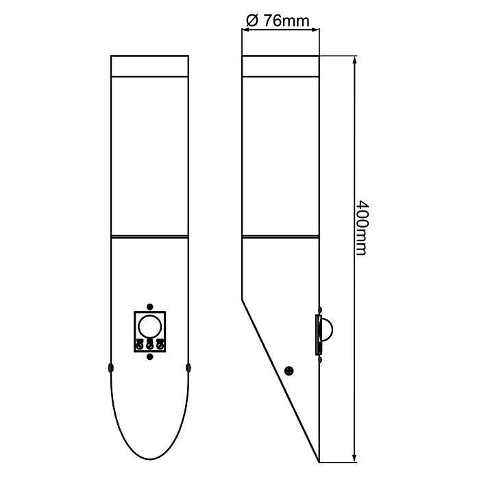 Brilliant Dody Sensor-Außenleuchte (60 W, 17 x 7,6 x 40 cm, Schwarz, IP44) | BAUHAUS