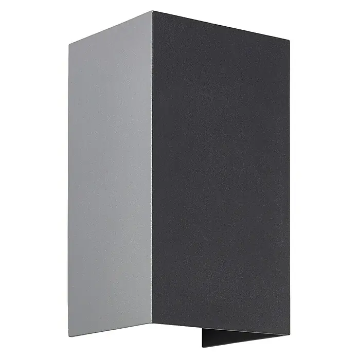 Brilliant LED-Außenwandleuchte Hilly - 8 W, 6,8 x 8 x 13,6 cm, Dunkelgrau, IP44 - Aufnahme einer modernen, zweifarbigen Wandleuchte, die durch ihr minimalistisches Design und ihre klaren Linien besticht.