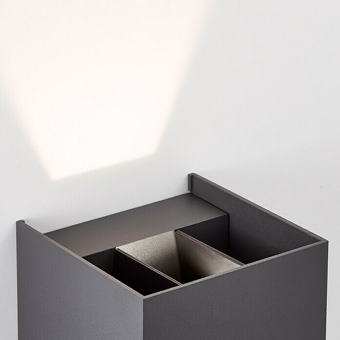 Brilliant LED-Außenwandleuchte Hilly (6,5 W, 10 x 10 x 10 cm, Dunkelgrau, IP44) | BAUHAUS