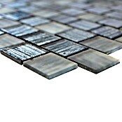 Mosaikfliese Quadrat Crystal Struktur CM CF41 (28,6 x 31,8 cm, Schwarz, Glänzend)