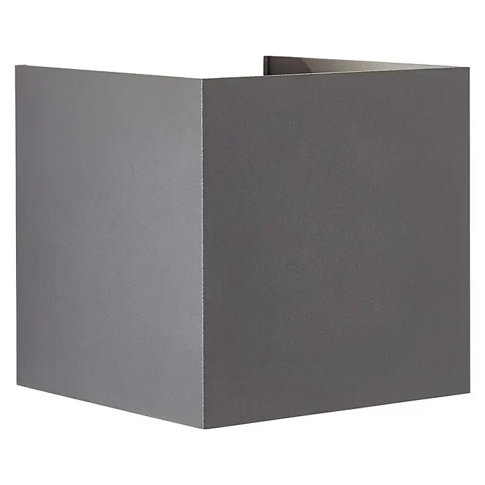 Brilliant LED-Außenwandleuchte Hilly - 6,5 W, 10 x 10 x 10 cm, Dunkelgrau, IP44 - Das graue, dreiseitige Gehäuse ist ein einfaches, geometrisches Produkt. Es hat eine matte Oberfläche und klare Kanten, ideal für moderne Interieurs.