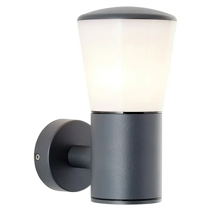 Brilliant Außenwandleuchte Cliffi - 28 W, 16 x 10,5 x 20 cm, Anthrazit, IP44 - Graue Wandleuchte mit zylindrischem Design und hellem, diffusem Licht für den Außenbereich.