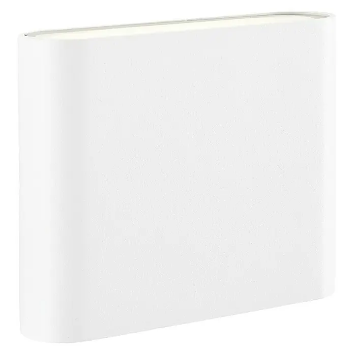Brilliant LED-Außenwandleuchte Welbie - 7 W, 2,9 x 11,5 x 9 cm, Weiß, IP54 - Eine moderne, ovale Wandleuchte in Weiß, die ein sanftes, indirektes Licht ausstrahlt und sich ideal für Flure oder Wohnräume eignet.