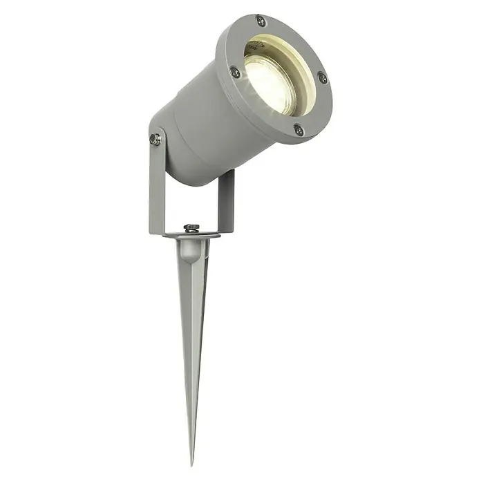 Brilliant LED-Erdspießleuchte Janko - 3 W, Ø x H: 9 x 16 cm, Grau, IP44 - Graue Gartenleuchte mit Erdspieß für den Außenbereich. Das Licht strahlt hell und sorgt für eine angenehme Atmosphäre im Garten.