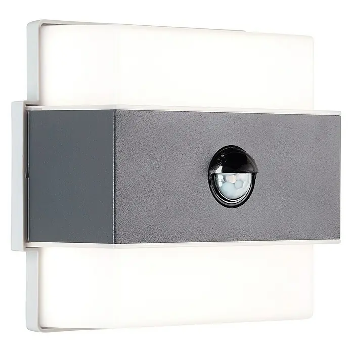 Brilliant LED-Sensor-Außenwandleuchte Archie - 7,5 W, L x B x H: 7 x 14,5 x 15 cm, Anthrazit, Neutralweiß - Moderne LED-Außenwandleuchte mit Bewegungssensor, ideal für die Beleuchtung von Eingangsbereichen und Wegen rund ums Haus.