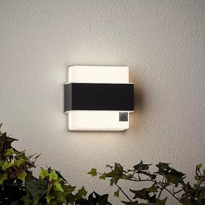 Brilliant LED-Außenwandleuchte Archie - 7 W, L x B x H: 7 x 14,5 x 15 cm, Anthrazit, Neutralweiß - Stimmungsaufnahme