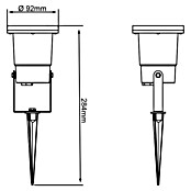 Brilliant LED-Erdspießleuchte Janko (3 W, Ø x H: 9 x 16 cm, Schwarz, IP44) | BAUHAUS