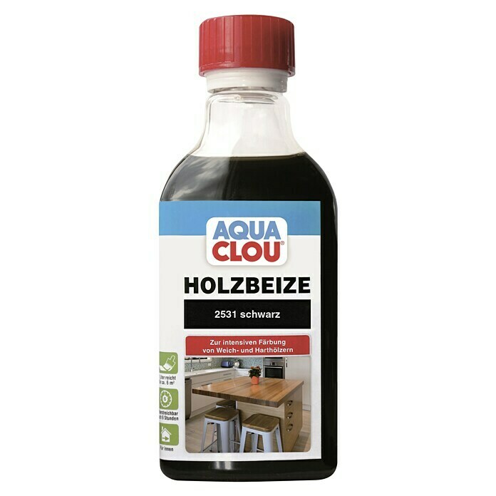 Clou Aqua Holzbeize (Schwarz, 250 ml)