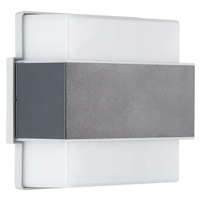 Brilliant LED-Außenwandleuchte Archie - 7 W, L x B x H: 7 x 14,5 x 15 cm, Anthrazit, Neutralweiß - Moderne Wandleuchte mit grauem Mittelteil und weißen Ober- und Unterteilen für eine stilvolle Beleuchtung.
