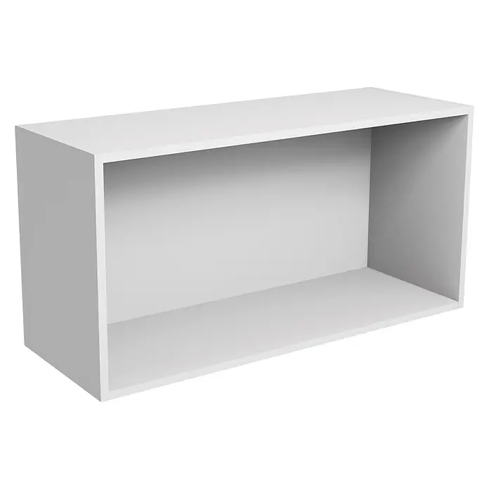 Mueble alto de cocina abatible estándar - An x Pr x Al: 90 x 33 x 45 cm - Caja estante de pared rectangular blanca para almacenamiento y decoración. Su diseño minimalista se integra perfectamente en los espacios modernos.